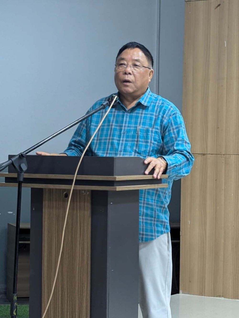 Minister PWD (R&B), G Kaito Aye addressing the meeting held at Capital Convention Center, Kohima on September 25.